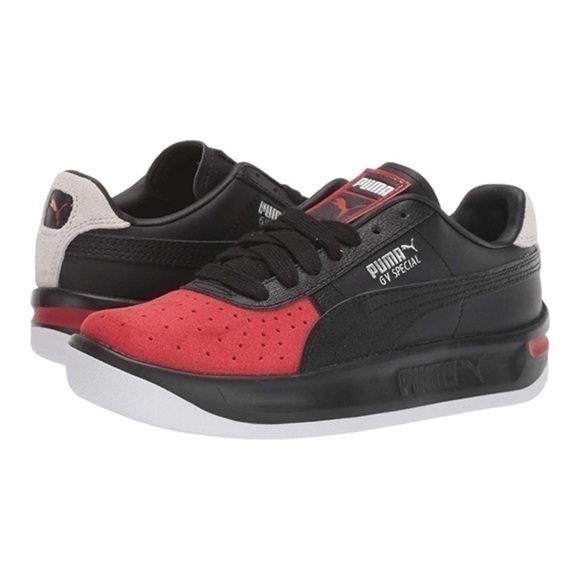 PUMA - Black & High Risk Red GV Special VL Jr Suede Sneaker - Picture 1 of 13